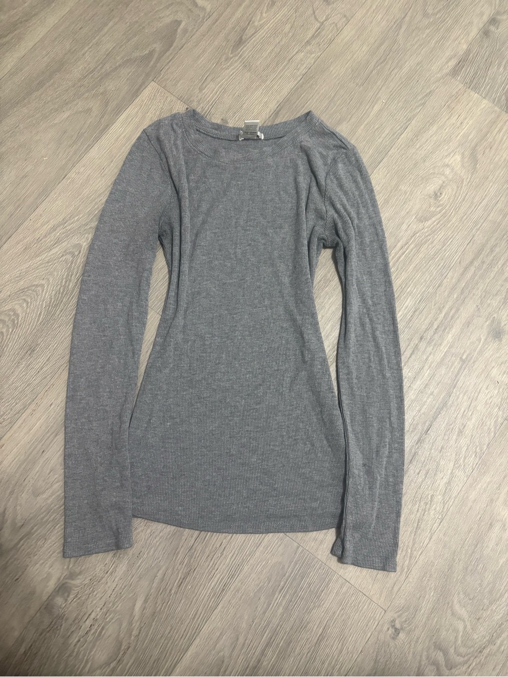 Bozzolo Gray Long-Sleeve Crewneck Top